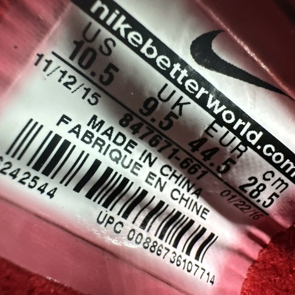 Nike Air Max 1 Royal Gym Red Size 10.5 847671 661 Sneaker Suede - Picture 13 of 16